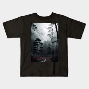 Spooky Bog with Fog Kids T-Shirt